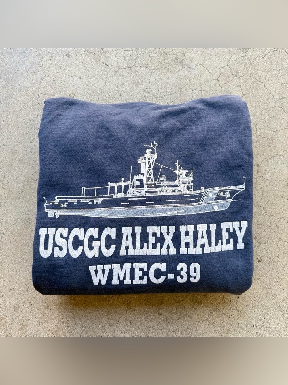 Vintage 90s USCGC ALEX HEALEY WMEC-39 Coast Guard Navy Hoodie
